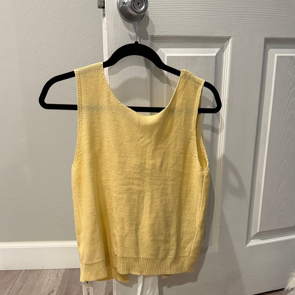 Commense Light Yellow Knit Tank Top